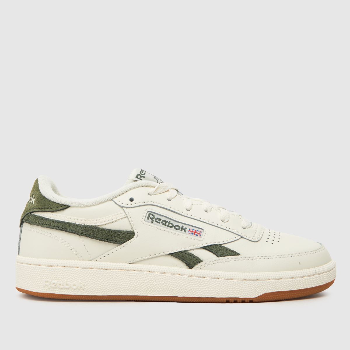 Reebok club c revenge trainers in white & green