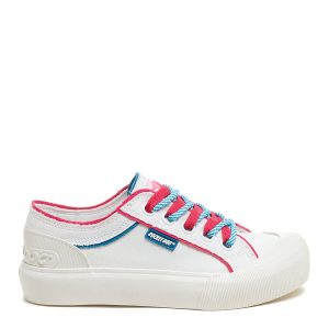 Rocket Dog Jazzin Plus White Double Lace Platform Trainers