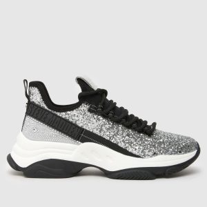 Steve Madden maxilla-g bling trainers in silver multi