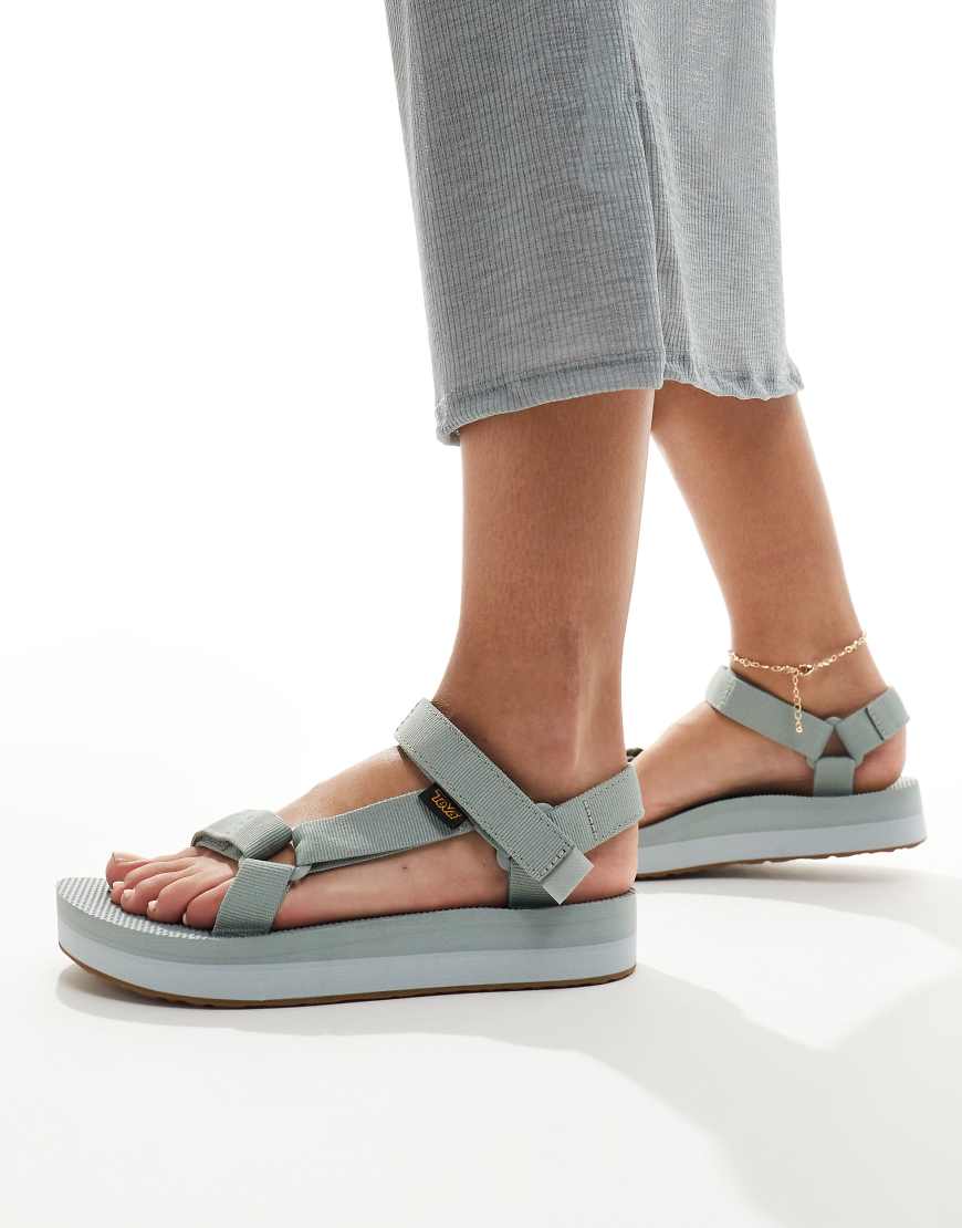 Teva Universal midform chunky sandals in wrought iron/ pearl blue
