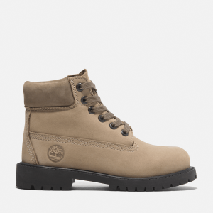 Timberland - Timberland Premium 6-Inch Lace-Up Waterproof Boot for Junior in Beige, Beige, Size: 3.5