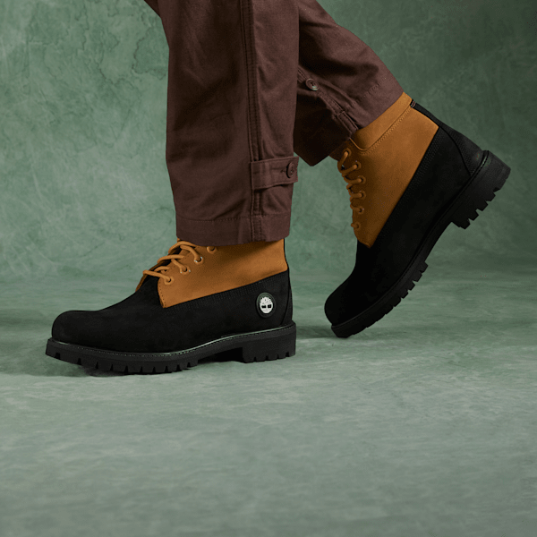 Timberland - Timberland Premium 6-Inch Lace Up Waterproof Boot for Men in Black/Yellow, Man, Yellow, Size: 10.5