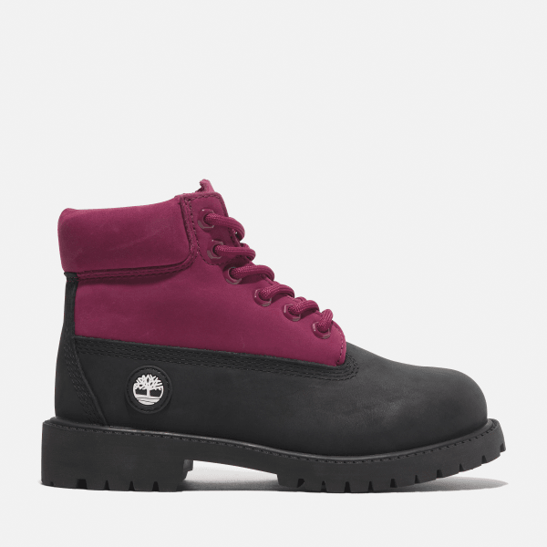 Timberland - Timberland Premium 6-Inch Lace-Up Waterproof Boot for Youth in Black/Pink, Pink, Size: 13