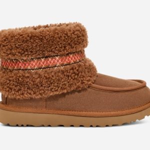 UGG® Mini Braid Boot in Hardwood, Size 9, Leather