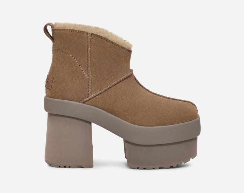 UGG® New Heights Platform Mini Boot in Hickory, Size 5, Suede UGG® New Heights Platform Mini Boot in Hickory, Size 5, Suede