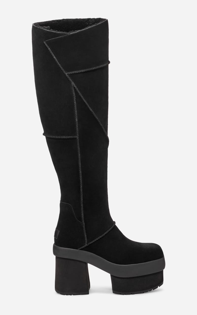 UGG® New Heights Platform Xtra Boot in Black, Size 5, Suede