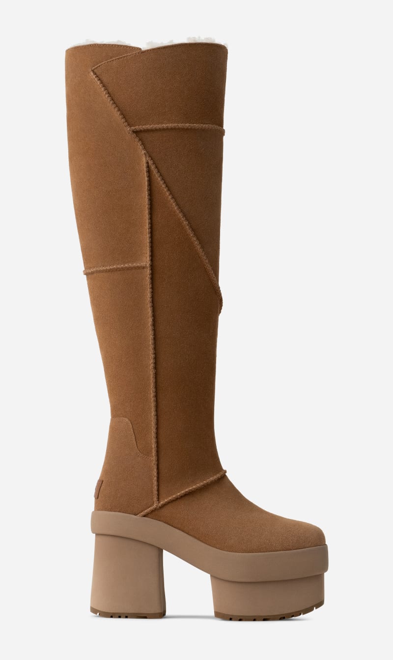 UGG® New Heights Platform Xtra Boot in Brown, Size 7, Suede UGG® New Heights Platform Xtra Boot in Brown, Size 7, Suede