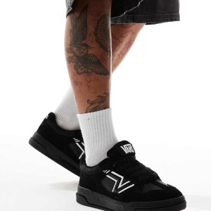 Vans upland chunky suede trainers in black with white detailing