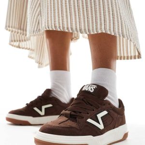 Vans upland chunky suede trainers in dark brown-Black