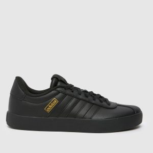 adidas vl court 3.0 trainers in black & gold