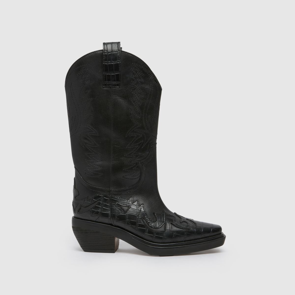 schuh dora leather western knee boot boots in black