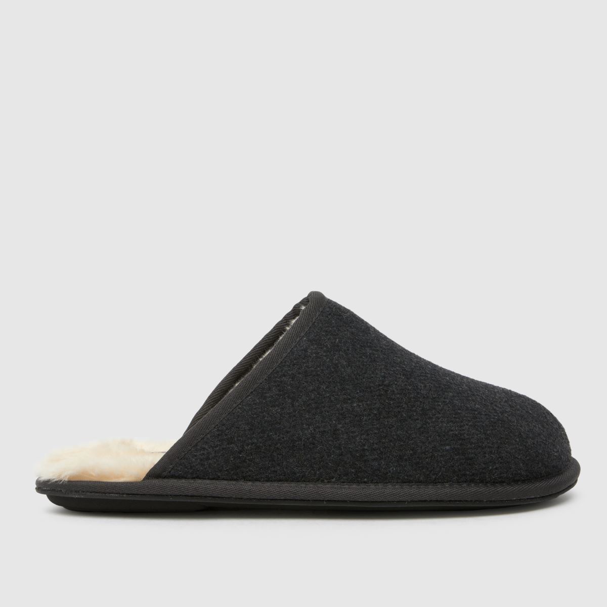 schuh simon mule slippers in dark grey schuh simon mule slippers in dark grey