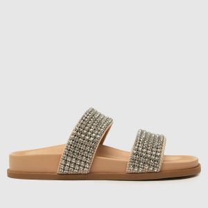 schuh tessie embellished mule sandals in natural