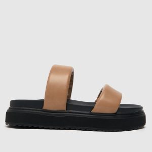 schuh true padded slide sandals in natural