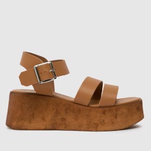 schuh viola cork wedge sandals in tan