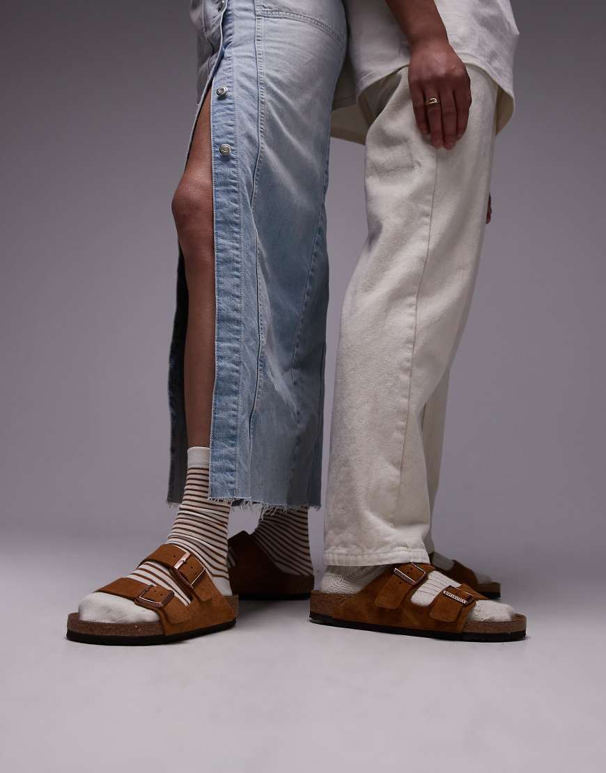 Birkenstock Unisex Arizona sandals in mink suede-Brown