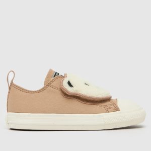 Converse beige all star lo sherpa bear Toddler trainers
