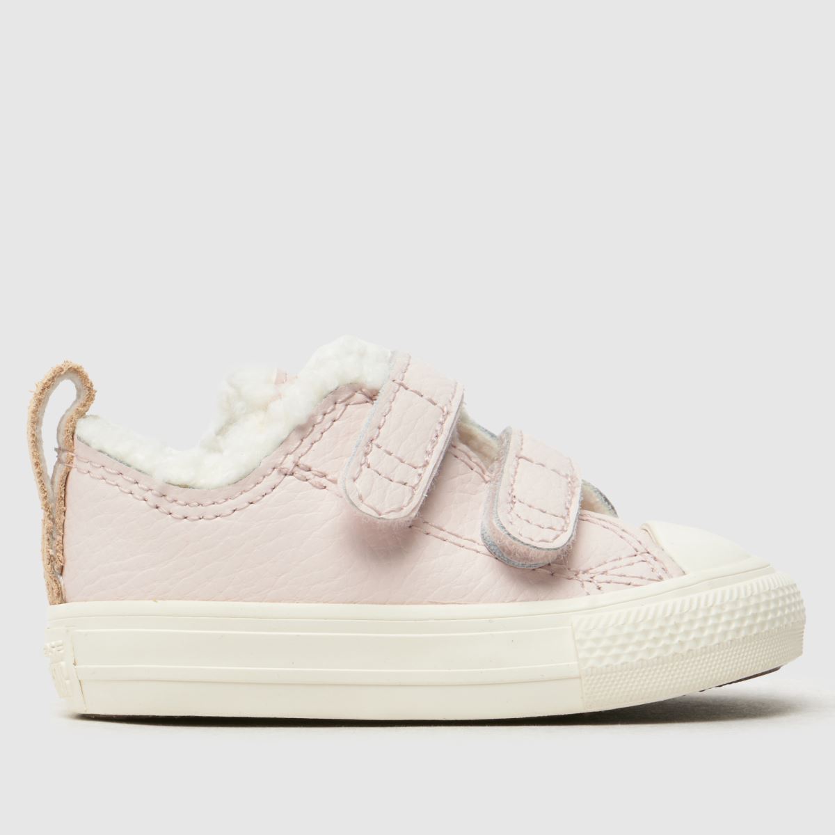 Converse pale pink all star lo sherpa 2v Girls Toddler trainers