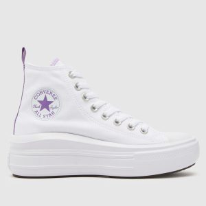 Converse white all star move hi Girls Youth trainers