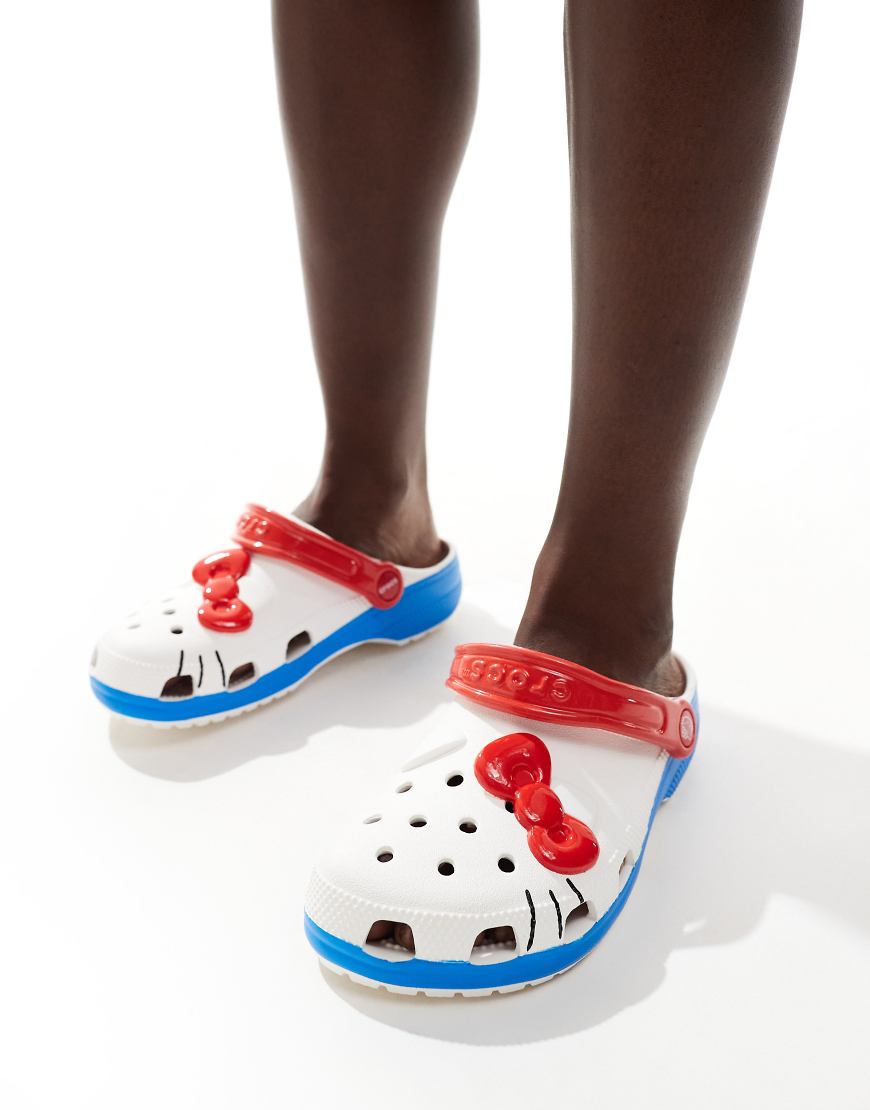 Crocs Unisex Hello kitty IAM classic clogs in multi-White