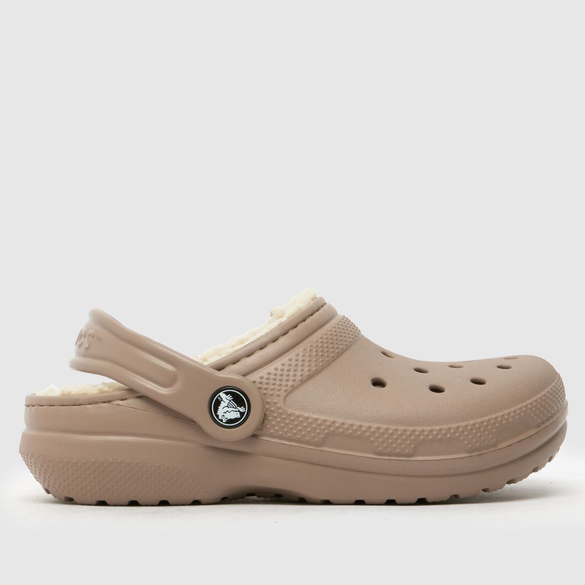 Crocs beige & brown classic lined clog Junior sandals