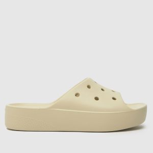 Crocs classic platform slide sandals in stone