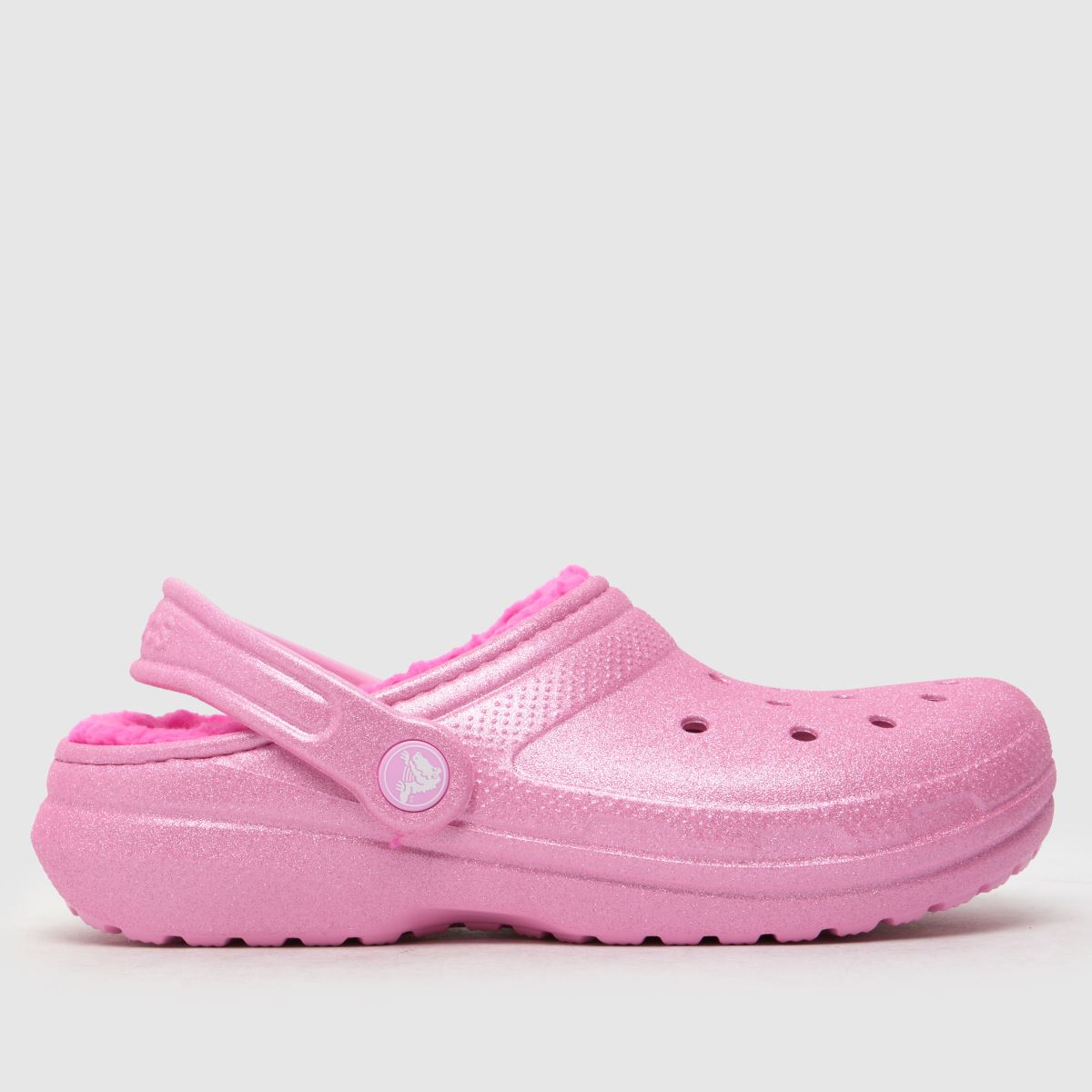 Crocs pink classic lined glitter clog Girls Junior sandals