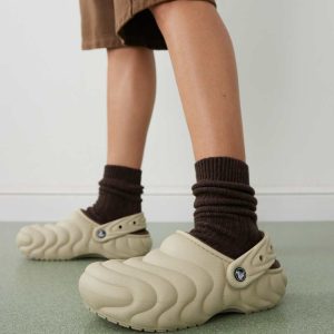 Crocs unisex classic lined overpuff clog in moth-Neutral