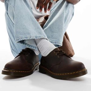 Dr Martens 1461 3 eye shoe in dark brown crazy horse