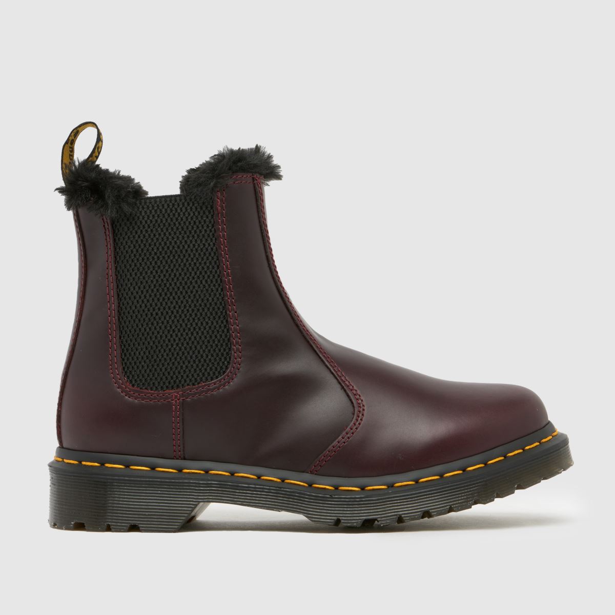 Dr Martens 2976 leonore fur lined boots in burgundy