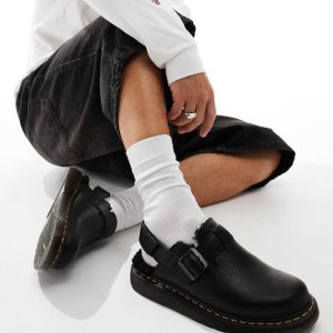 Dr Martens Jorge II fur lined mules in black leather