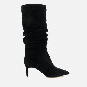 Dune Women's Slouch Faux Suede Heeled Boots