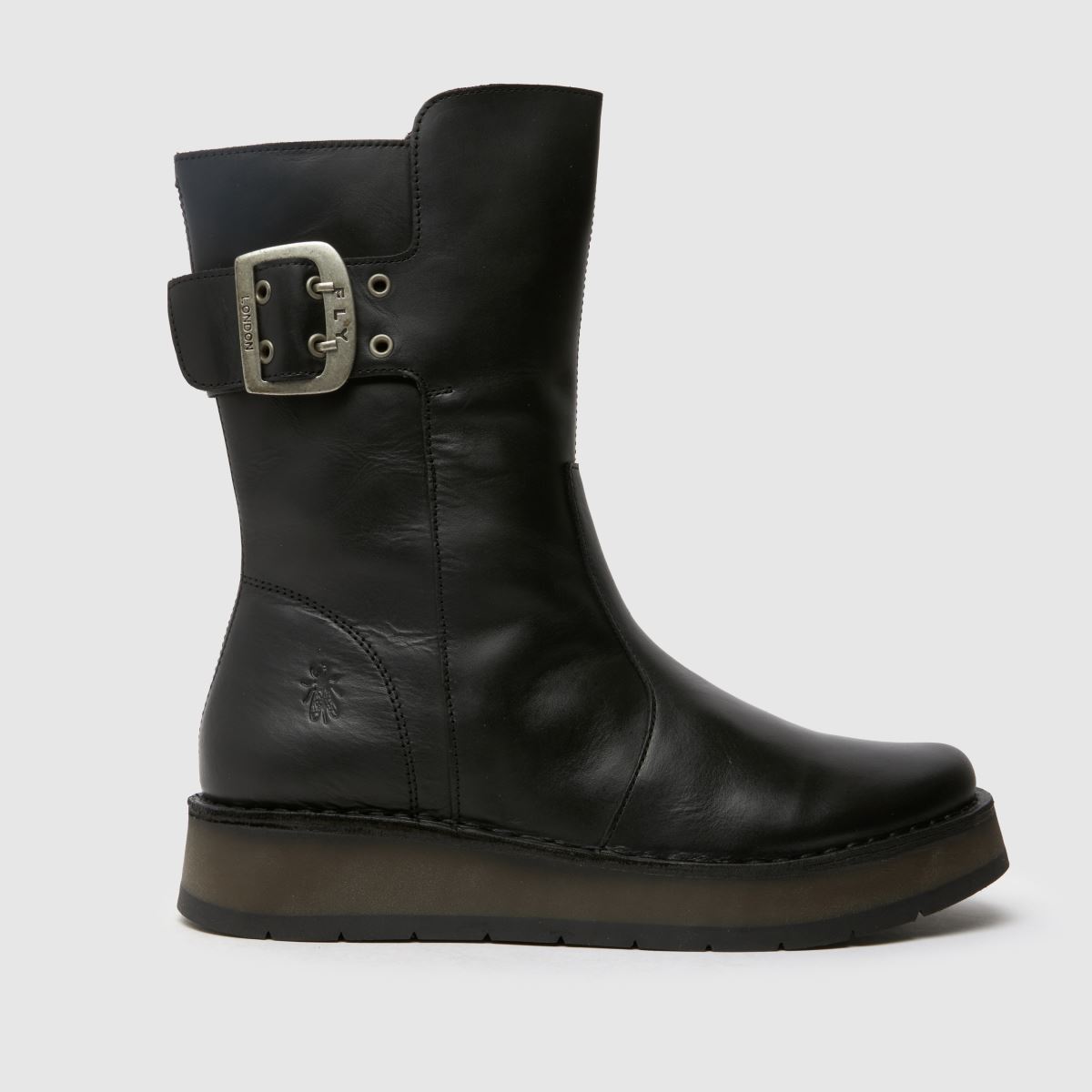 Fly London razy calf boots in black