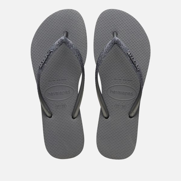 Havaianas Women's Slim Glitter Rubber Flip Flops - 3/4