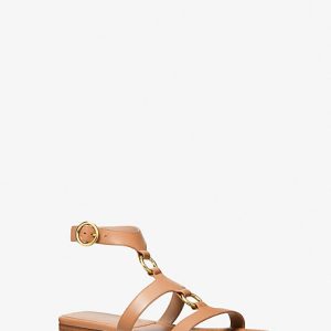 MK Dusty Ring Leather Sandal - Black - Michael Kors