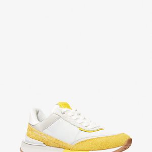 MK Nova Suede and Nylon Trainer - Yellow - Michael Kors