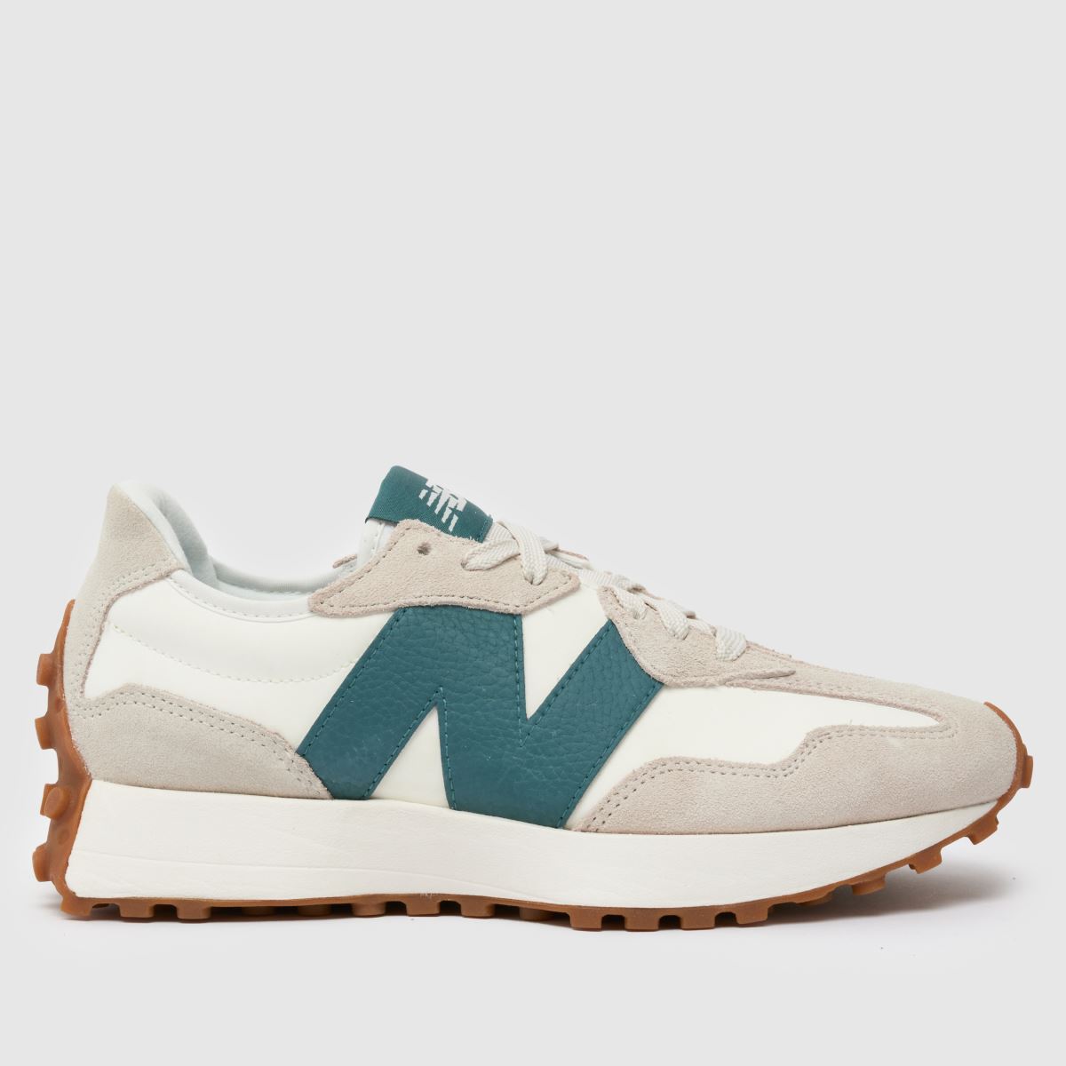 New Balance 327 trainers in white & green