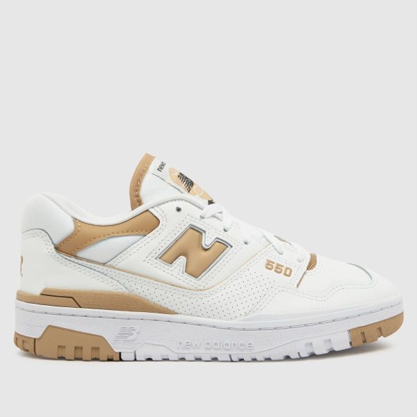 New Balance bb550 trainers in white & beige