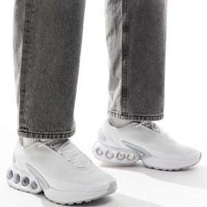 Nike Air Max DN in white and metallic silver