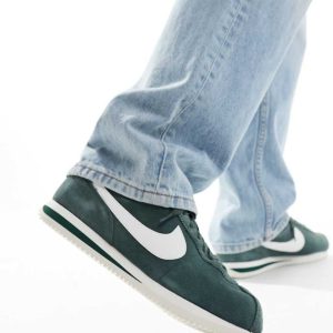 Nike Cortez men's suede trainers in dark green-Navy