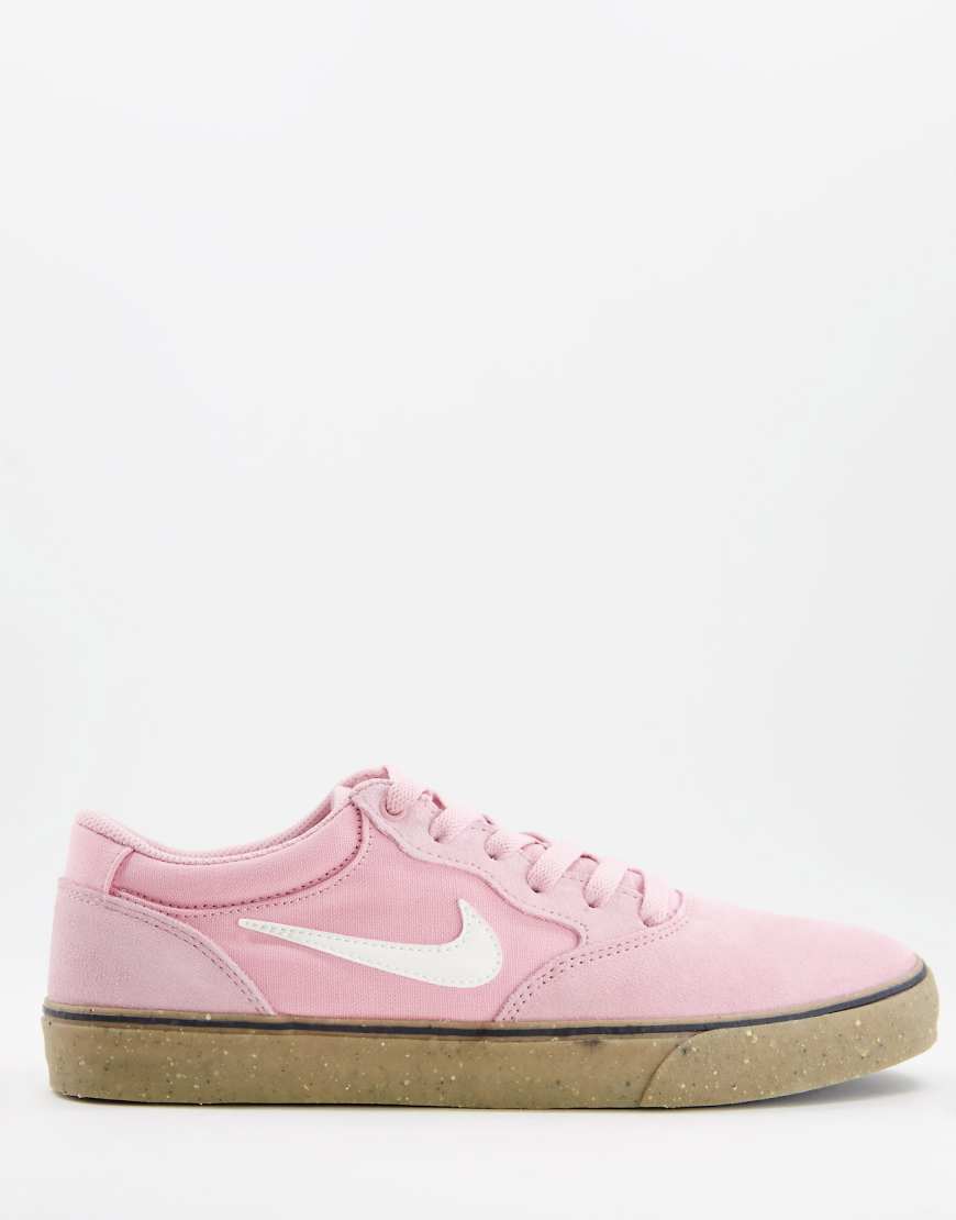 Nike SB Chron 2 trainers in pink with gum sole