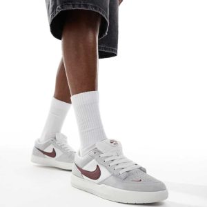 Nike SB Force 58 trainers in grey and red