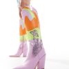 Public Desire Archer novelty western boot in multi