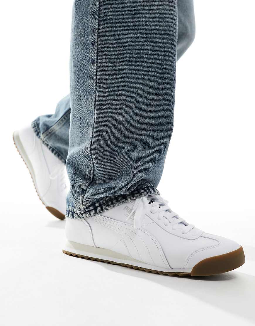 Puma Roma leather trainers in white