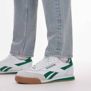 Rebook Campio XT trainers in white and green