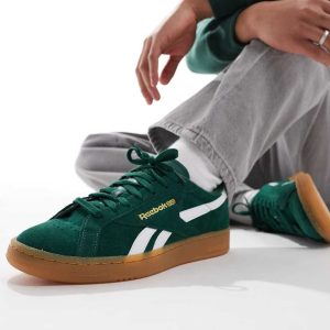 Reebok Club C Grounds suede trainers with gum sole in green