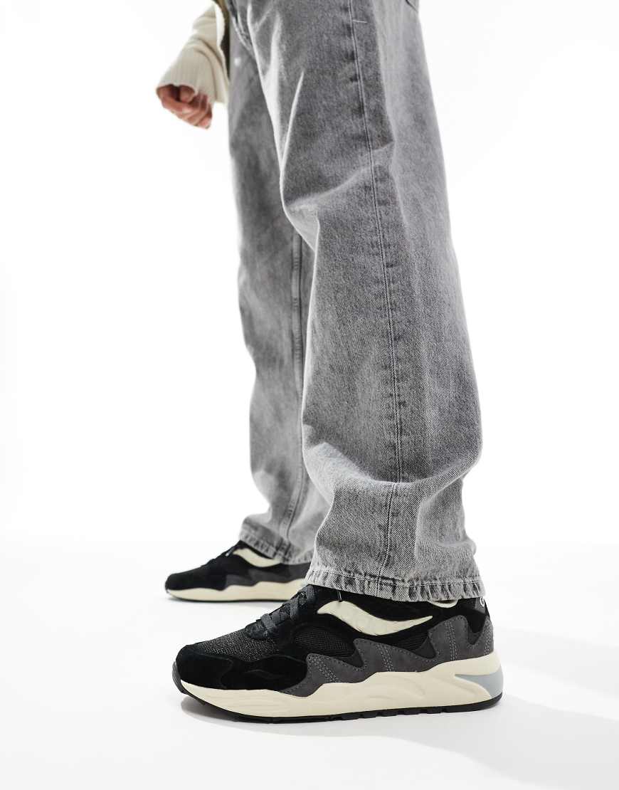 Saucony Originals Grid Shadow 2 trainers in black and cream