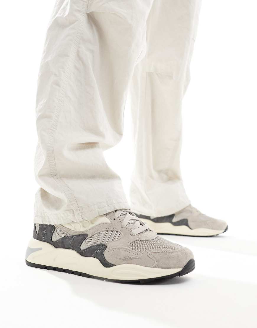 Saucony Originals Grid Shadow 2 trainers in grey and cream
