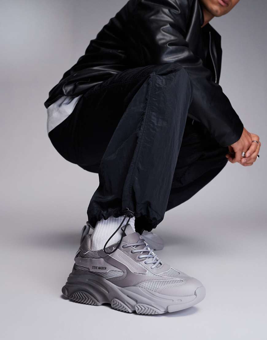 Steve Madden Possess-O chunky trainers in grey fade
