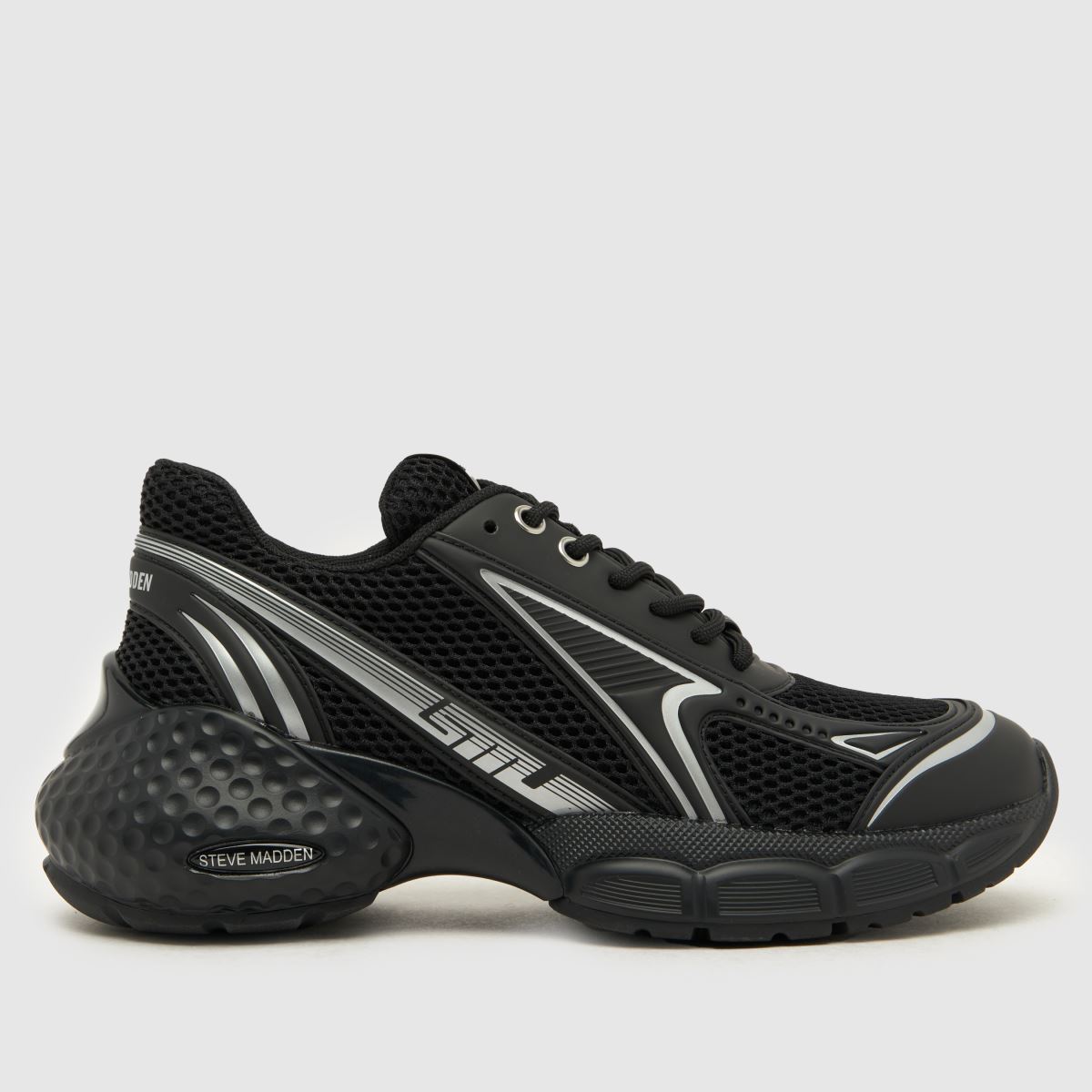 Steve Madden satellite trainers in black & silver